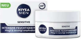 NIVEA MEN Sensitive Intensive Feuchtigkeitscreme (50 ml), langanhaltende Feuchtigkeitspflege für empfindliche Haut, Gesichtscreme für Männer - 1