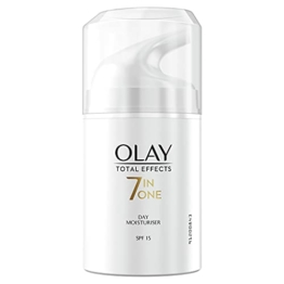 Olay Total Effects 7-in-1 Tägliche Feuchtigkeitscreme Für Frauen Mit LSF 15, 50ml, Tagescreme mit Vitamin E, B3 und B5 für Pflege & Schutz der Haut, Gesichtscreme Damen (Verpackung kann variieren) - 1